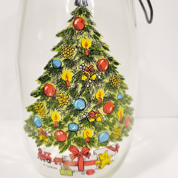 Vintage Carlton Glass With Sabin Christmas Tree 15 L USA Glass Snap Jar. - Picture 1 of 5